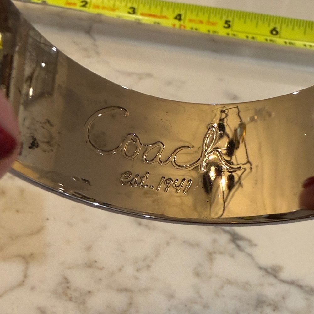 Coach Silver Textured Bangle - Picture 3 of 4